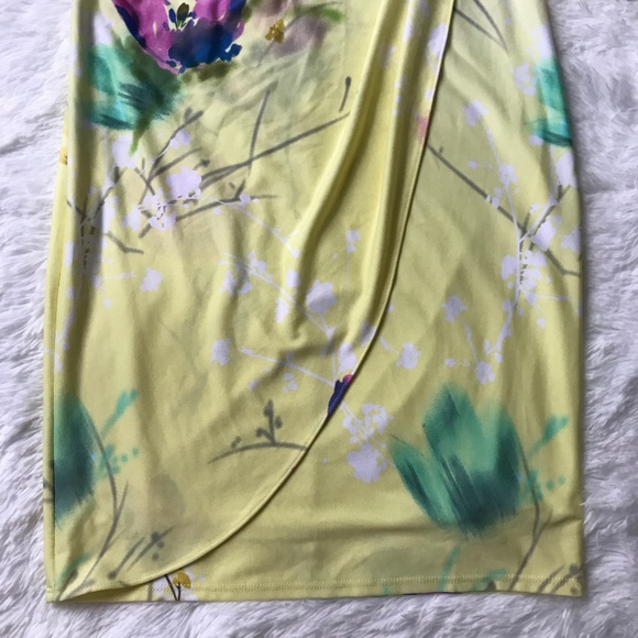 Le Chateau Floral Yellow Dress NWT - Picture 5 of 6